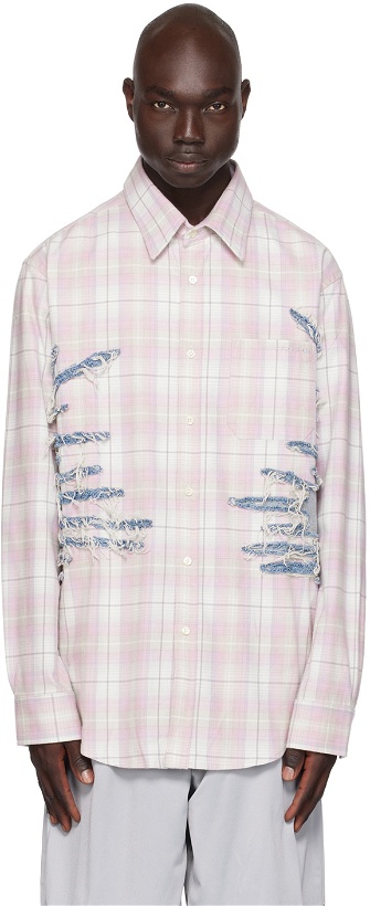 Photo: Y/Project Pink & Gray Whisker Shirt