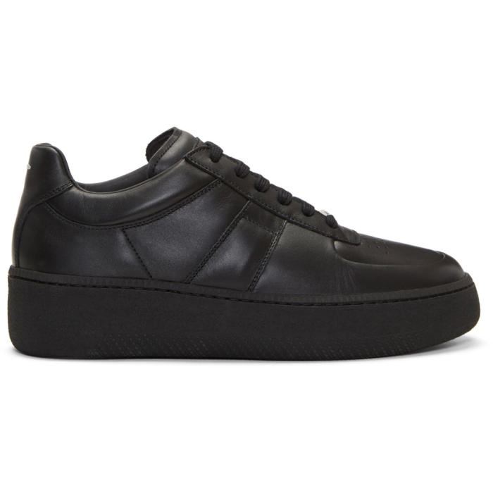 Photo: Maison Margiela Black Leather Platform Sneakers