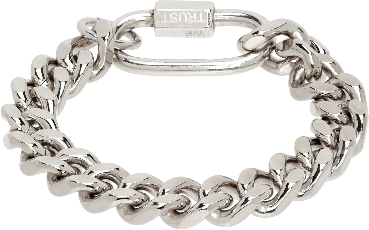 IN GOLD WE TRUST PARIS Silver Curb Chain Bracelet