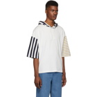 Sunnei White Striped Hooded T-Shirt