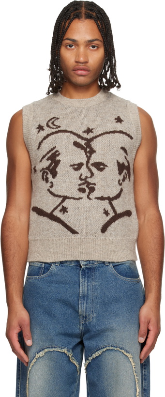 Photo: Carne Bollente Beige Midnight Masc Sweater Vest