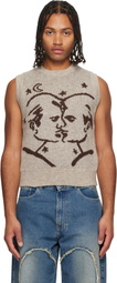 Carne Bollente Beige Midnight Masc Sweater Vest