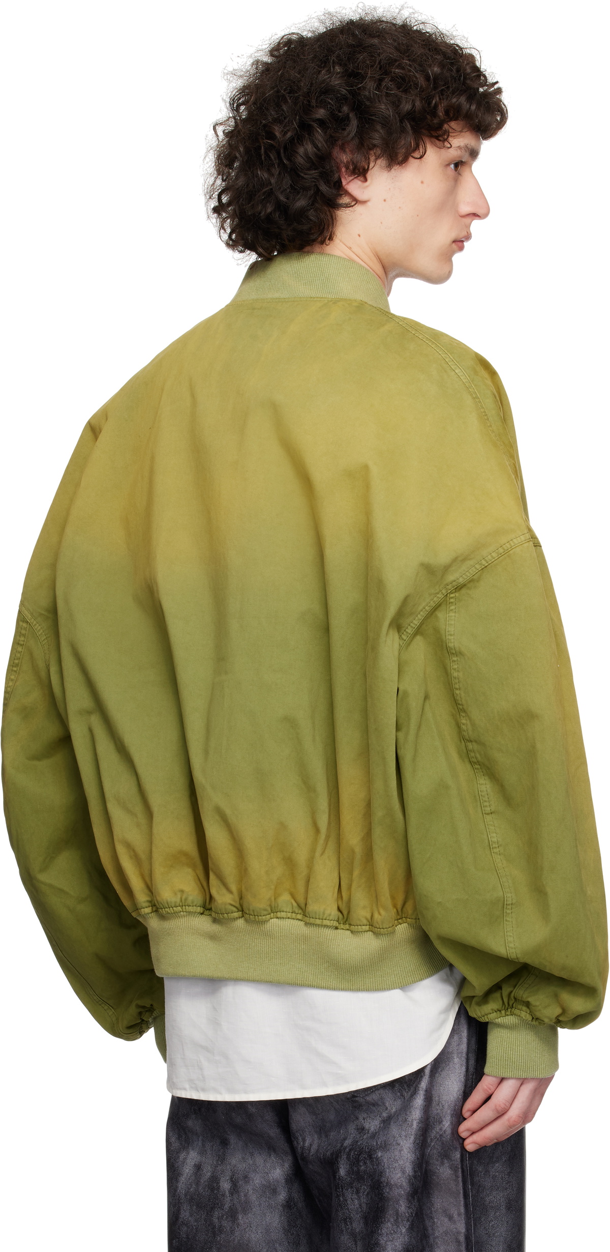JW Anderson Green Relaxed Cotton Bomber Jacket JW Anderson