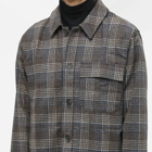 Wood Wood Men's Clive Wool Check Overshirt in Taupe