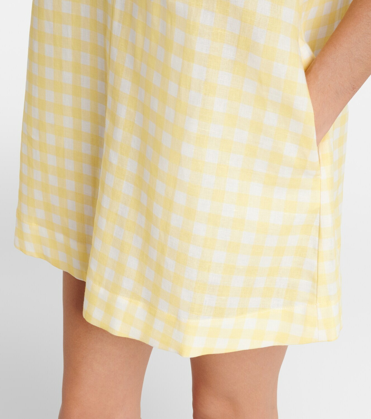 Asceno Gingham linen and cotton minidress