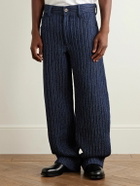 Séfr - Nasedo Straight-Leg Ribbed Cotton-Blend Bouclé Trousers - Blue
