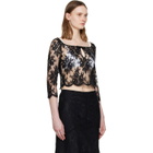 SHUSHU/TONG Black Cut-Out Neckline Top