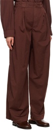 LEMAIRE Burgundy Wide-Leg Trousers