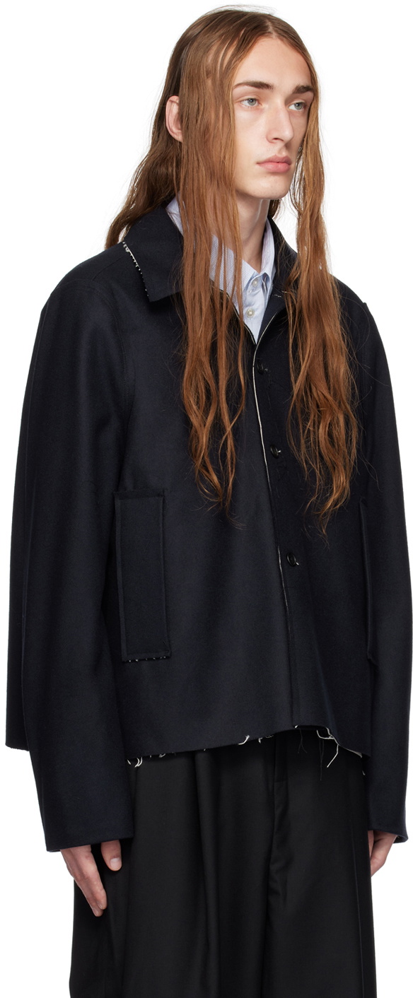 Camiel Fortgens Navy Short Gap Coat