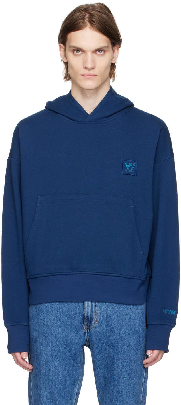 Wooyoungmi Blue Embroidered Hoodie Wooyoungmi
