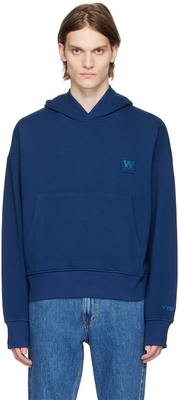 Photo: Wooyoungmi Blue Embroidered Hoodie