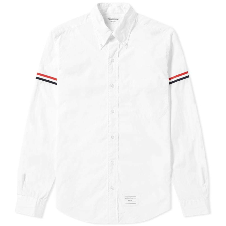 Photo: Thom Browne Grosgrain Arm Band Solid Poplin Shirt White