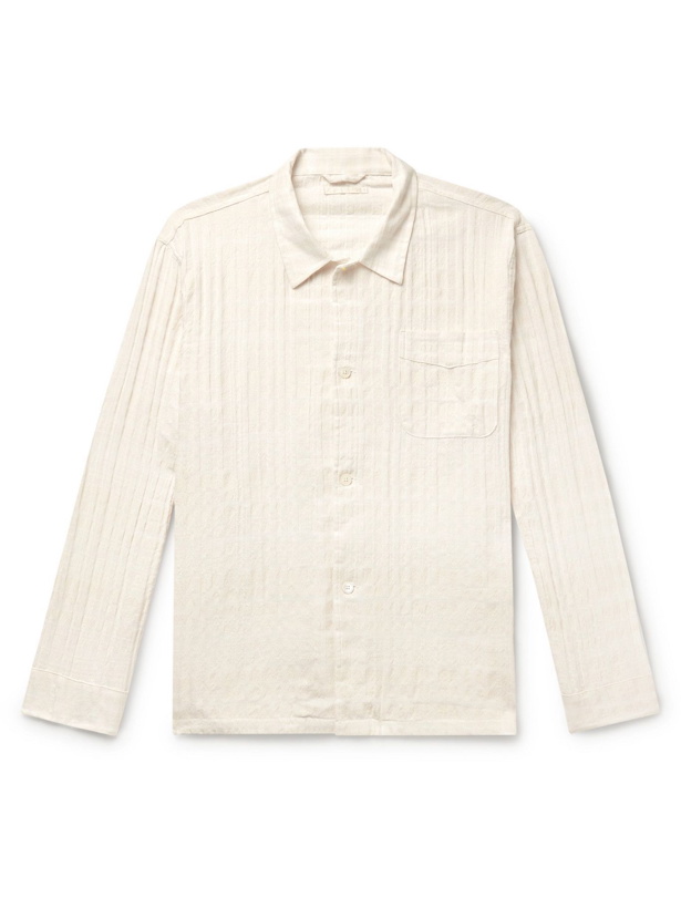 Photo: OUR LEGACY - Striped Textured Cotton-Blend Shirt - Neutrals