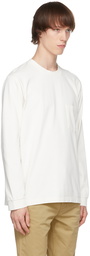 Nudie Jeans White Heavy Pocket Rudi Long Sleeve T-Shirt