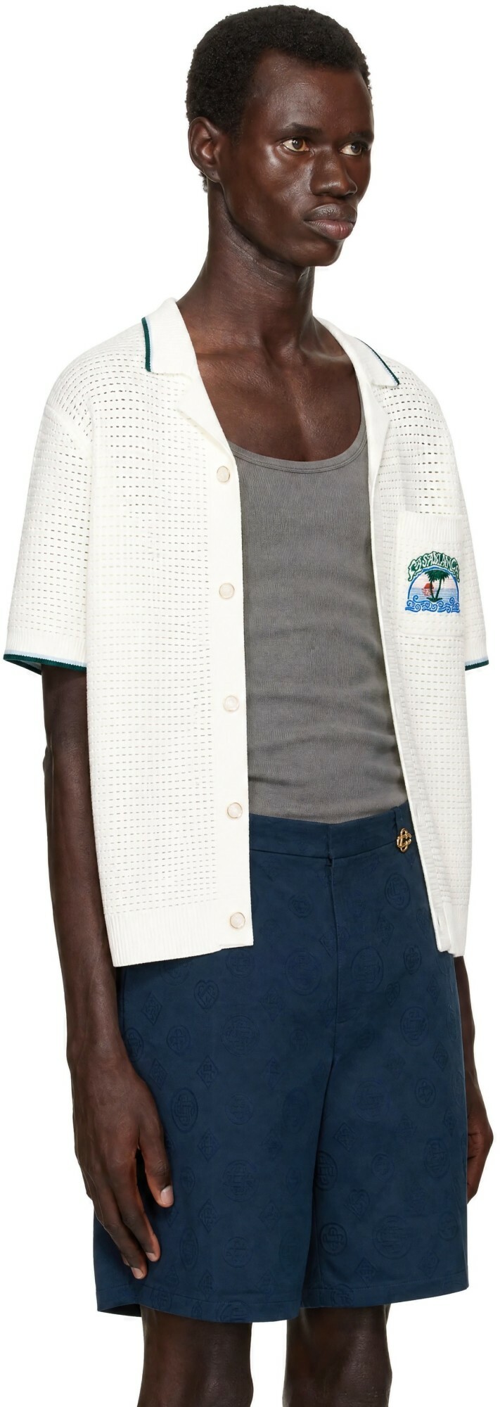 Casablanca White Palm Tree Emblem Shirt