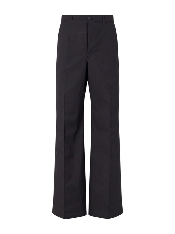 Photo: Rick Owens - Wide-Leg Cotton-Blend Canvas Trousers - Black