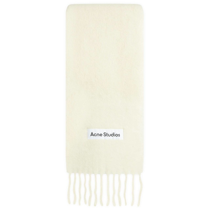 Photo: Acne Studios Vally Embroidered Scarf in White 