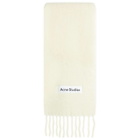 Acne Studios Vally Embroidered Scarf in White 