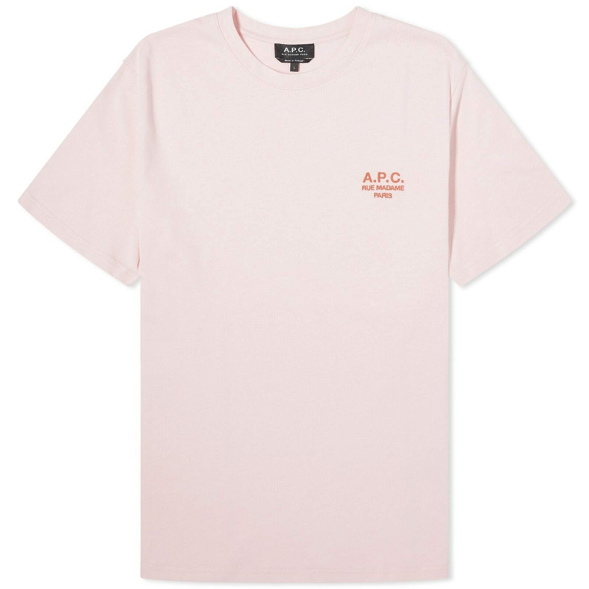 Photo: A.P.C. Men's Raymond Embroidered Logo T-Shirt in Pink