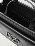 Valentino Garavani - Valentino Garavani Logo-Embellished Leather Briefcase