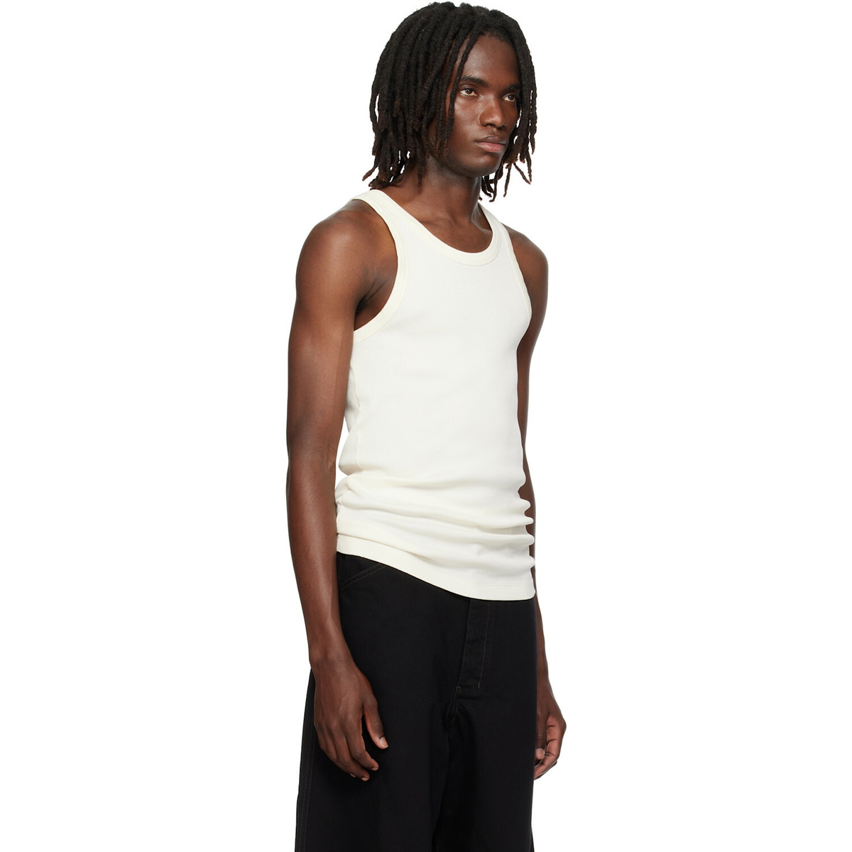 LEMAIRE Off-White Ribbed Jersey Tank Top