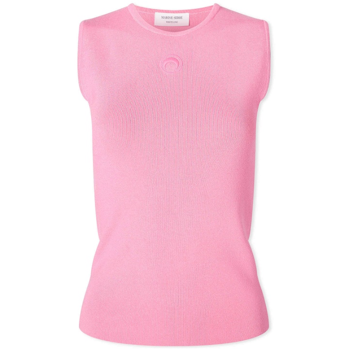 Photo: Marine Serre Women's Core Knitted Vest Top in Pink