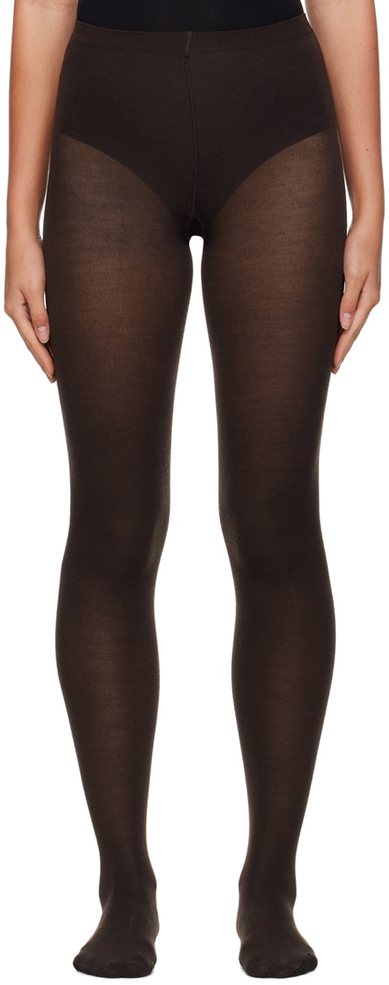 Brown wool clearance tights