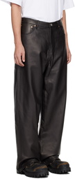 VETEMENTS Black Grained Leather Pants