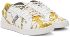 Versace Jeans Couture White & Gold Brooklyn Sneakers