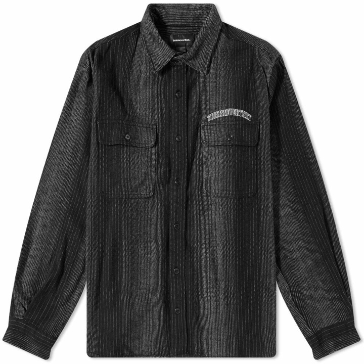 Photo: thisisneverthat Men's Striped Flannel Shirt in Black