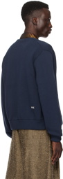 Bode Navy Double-Breasted Cardigan