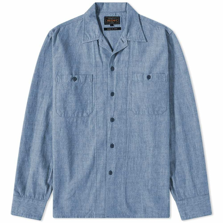 Photo: Beams Plus Men's Long Sleeve Vacation Shirt in Blue