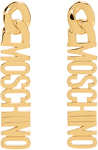 Moschino Gold Logo Lettering Pendant Earrings