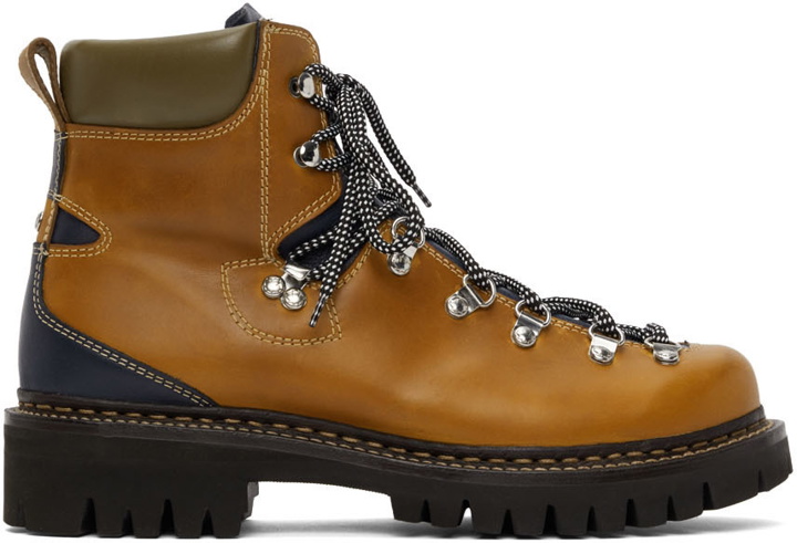 Photo: Dsquared2 Tan Hiking Lace-Up Boots
