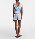 Velvet Ebba striped cotton-blend shorts
