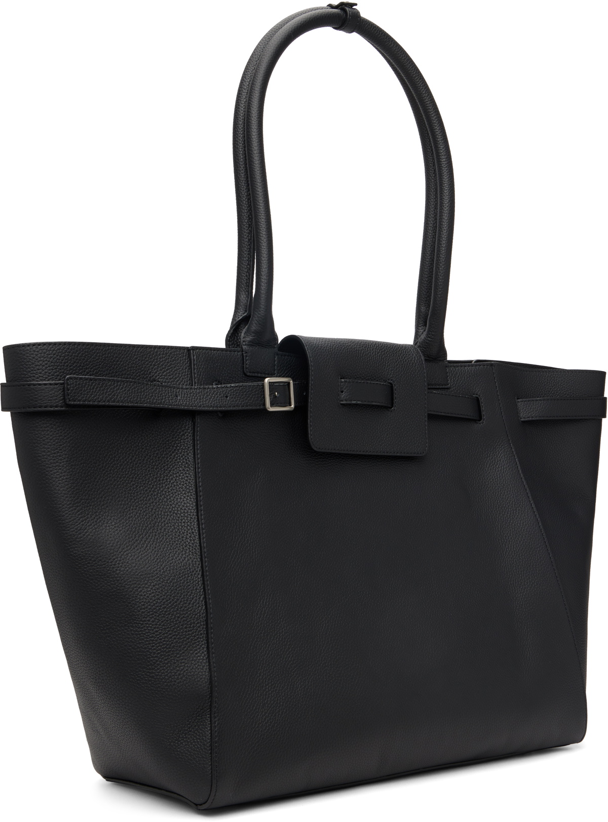TONYWACK Black Large Belted Cabas Tote