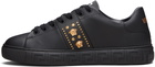 Versace Black Greca Embellished Nylon Faux-Leather Sneakers