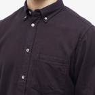 Norse Projects Men's Anton Brushed Flannel Shirt in Burgundy