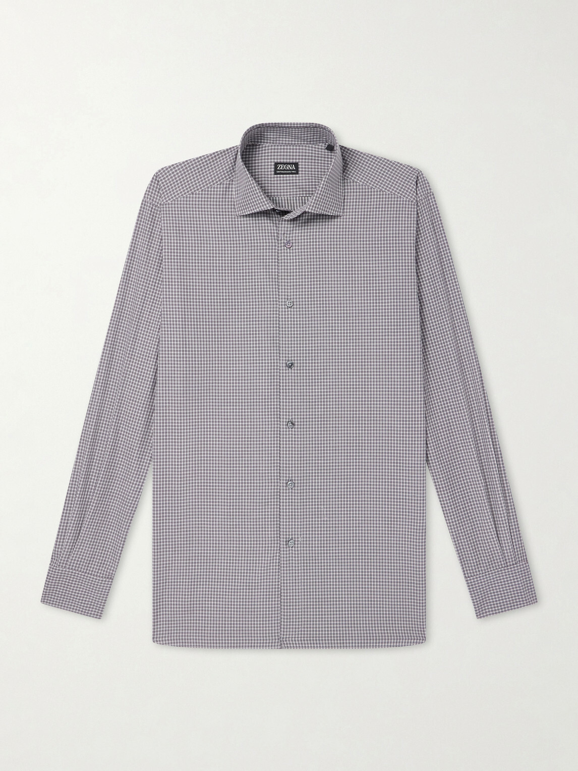 Zegna - Centoquaranta Checked Cotton-Twill Shirt - Gray