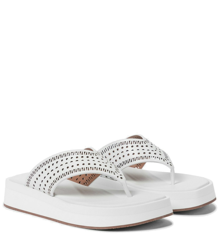 Photo: Alaïa Laser-cut leather thong sandals