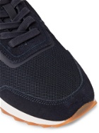 ORLEBAR BROWN - Oleta Suede and Leather-Trimmed Mesh and Canvas Sneakers - Blue