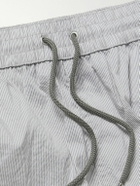 Paul Smith - Straight-Leg Mid-Length Pinstriped Swim Shorts - Gray