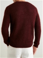 Massimo Alba - Alder Brushed Mohair and Silk-Blend Sweater - Burgundy