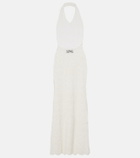 Nili Lotan Eddie crochet halterneck cotton maxi dress