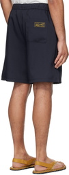 WOOYOUNGMI Navy Embroidered Logo Twill Shorts