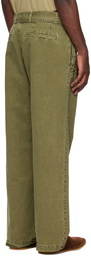 Dries Van Noten Khaki Belted Trousers