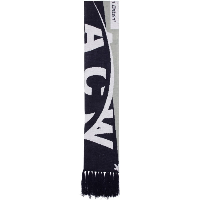 Photo: A-Cold-Wall* Grey and Navy The State Commute Oversized Scarf
