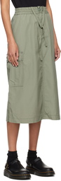 Carhartt Work In Progress Green Jet Cargo Midi Skirt