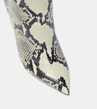 Paris Texas Stiletto snake-print leather knee-high boots