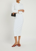 Norma Kamali Stretch-crepe Midi Pencil Skirt White